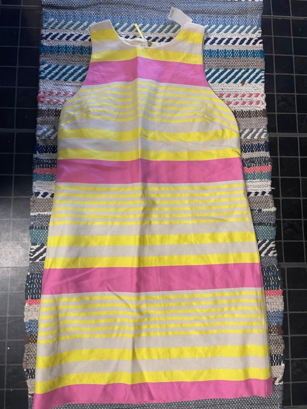 LOFT Striped Sleeveless Dress in Yellow, Pink & White